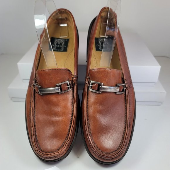 Cable Co Pebbled Leather Buckle Accent Loafers - Picture 3 of 7